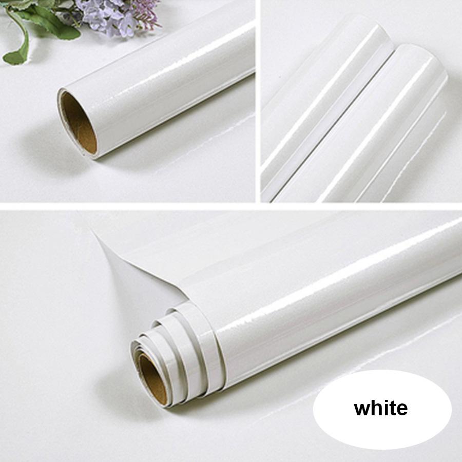 Pearlescent Solid Color Oil-proof PVC Wallpaper Self-adhesive Waterproof Renovation Sticker for Kitchen Furniture Table Cabinet