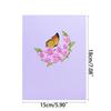 3D Pop Up Flower and Butterfly Greeting Cards Pink Style Paper Card with Envelope & Small Card for Parties Gathering