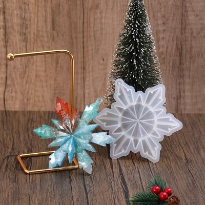Christmas Snowflake Pendants Crystal Mirror Epoxy Resin Silicone Mold Xmas Holiday Ornament Resin Molds For Jewelry Making Craft