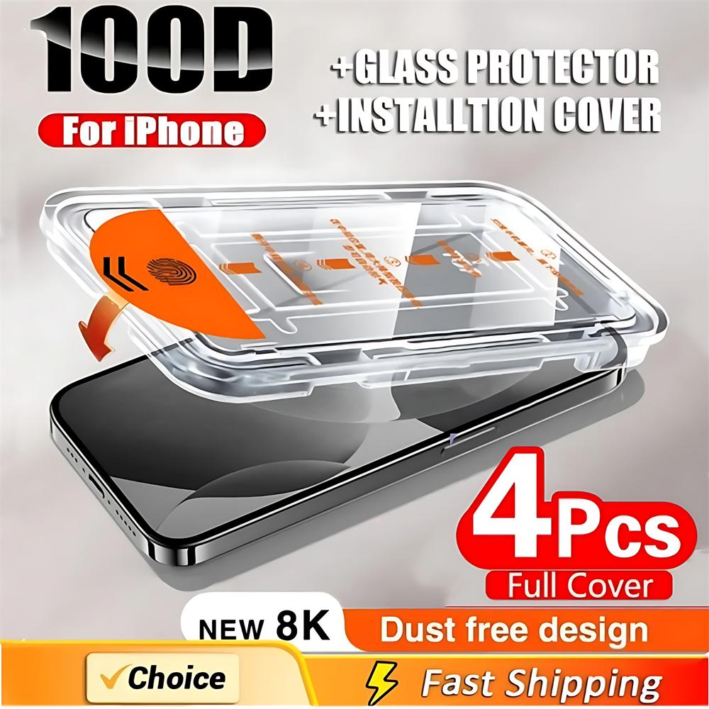 3-5Pcs Dust Free Kit Privacy Anti-Spy HD Clear 9H Tempered Glass For iPhone 15 14 Plus 13 12 11 XS Pro Max X XR Screen Protector