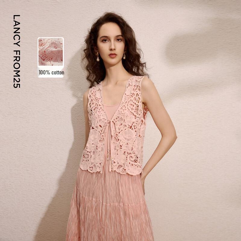 LANCY Artist Collaboration Cotton V-neck Cutout Vest XL