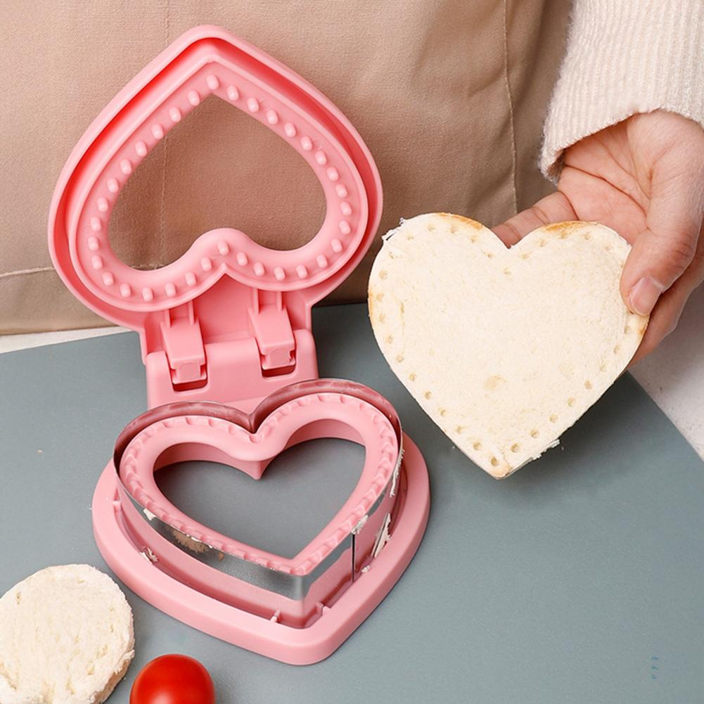 Heart Shape Pocket Sandwich Mold Sandwich Cutting Mold Heart-shaped Sandwich Cutter Sealer Set for Kids Easy for Making for Fun
