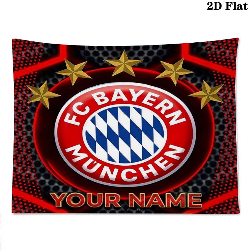 FC Bayern Munchen Custom Name Wall Tapestry Aesthetic Wall Hanging Printed Fabric Blanket Decorative Tapestries for Bedroom Living Room Home Decor