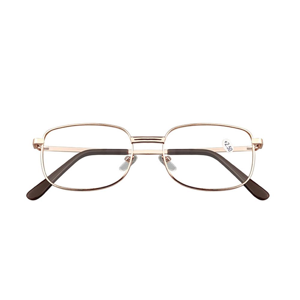 

KLASSNUM Мужские увеличительные очки для чтения Металлическая квадратная оправа Очки для пресбиопии Золотой Серебристый цвет Плюс +1.0 2.0 2.5 3.0 4.0 Очки 400