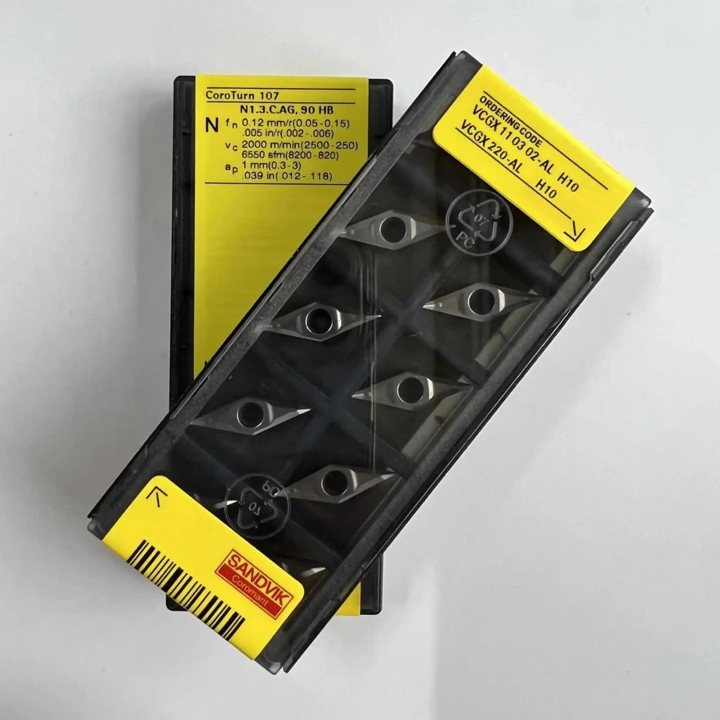 Original Sandvik / VCGX110302-AL H10 /Carbide CNC Blade 10 PCS