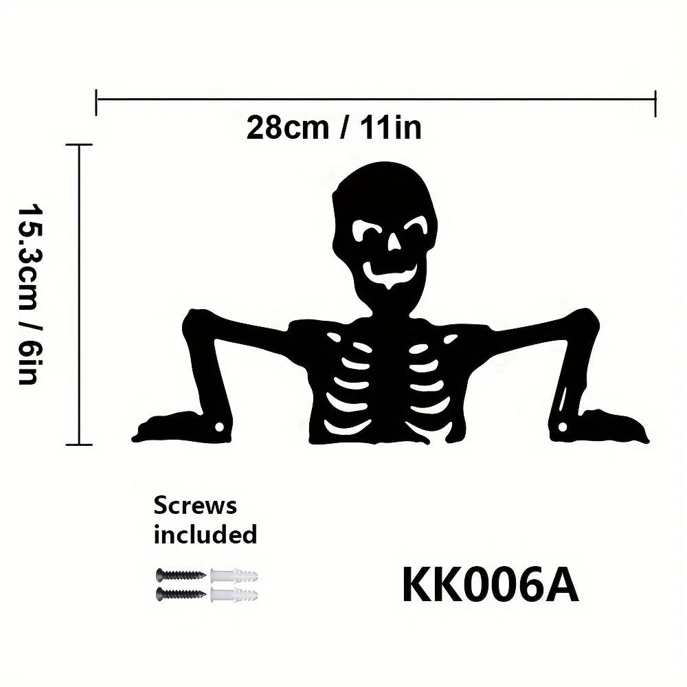 Festive Iron Skull Statue for Outdoor Decor - Perfect for Halloween (11" x 6.5")Charming Iron Skull: Halloween Decor Gem.