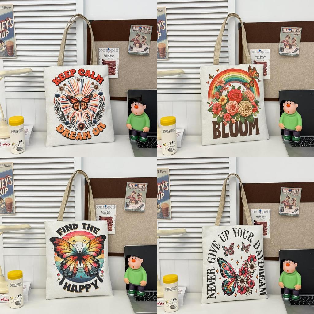 Cotton Canvas Bag With Embroidery And Zipper Closure For Casual Travel And Daily Use