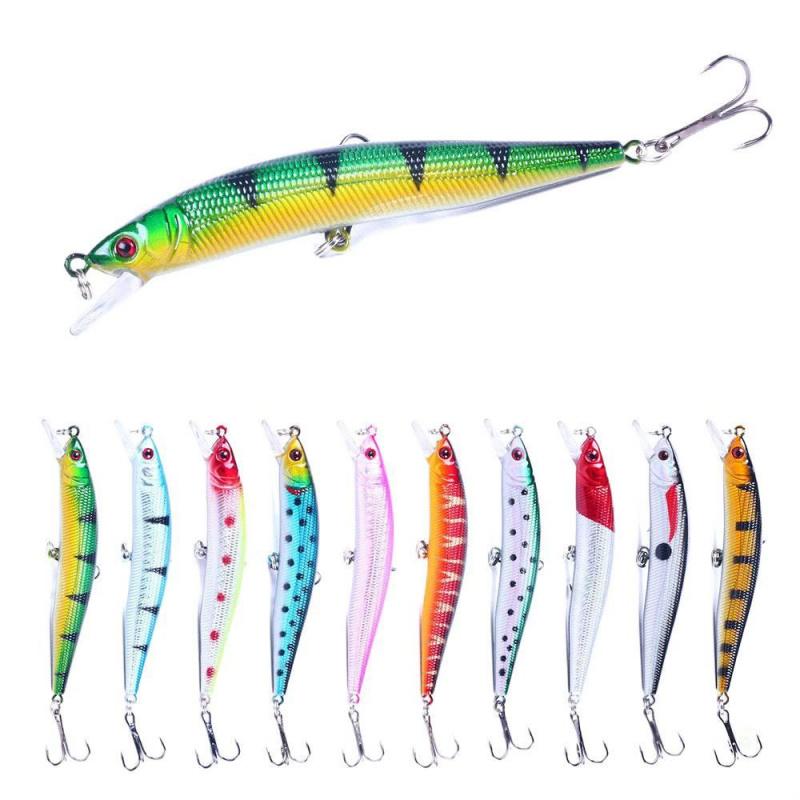 10New color model6Hook number10cm 8.4gBionic Minnow Lure10pcsArtificial bait lures are suitable for both freshwater and sea fish