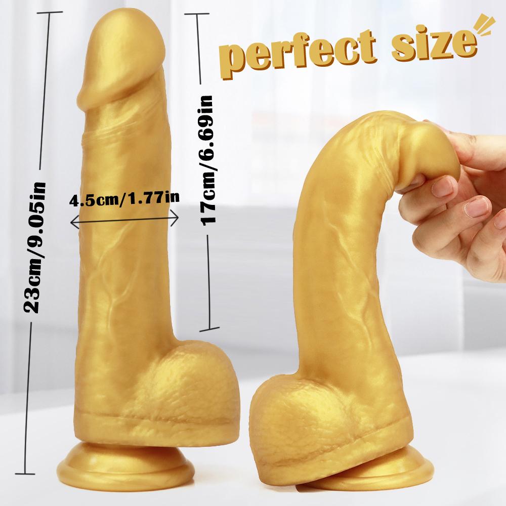 Silica Gel Penis Realistischer Dildo Riesiger Analplug mit Saugnapf Strapon für Erwachsene Sexspielzeug für die Frau Vagina Orgasmus Masturbation