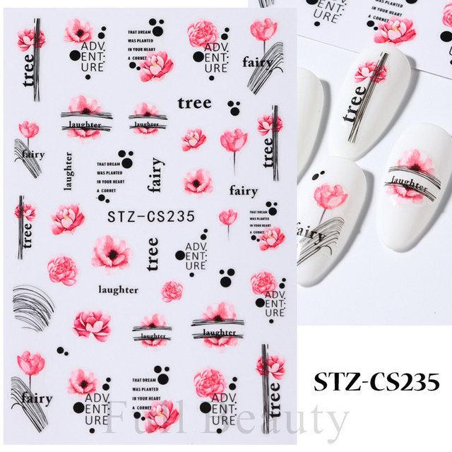 Nail Art Sticker Autumn And Winter Lace Sweater Flower Small Flower Branch Small Fresh Adhesive Nail Sticker