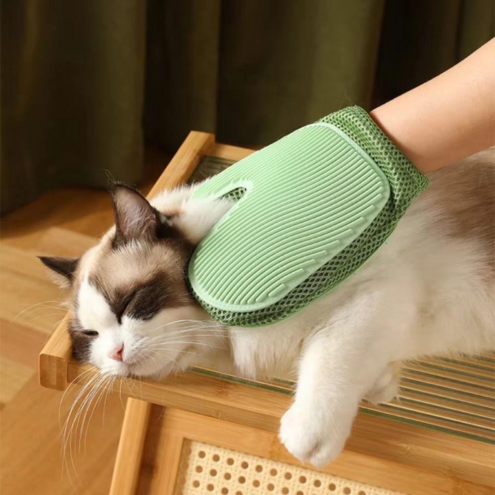 4 In 1 Spray Petting Glove Double Sided Silicone Massage Comb Cat Steam Grooming Mitt  Clothing