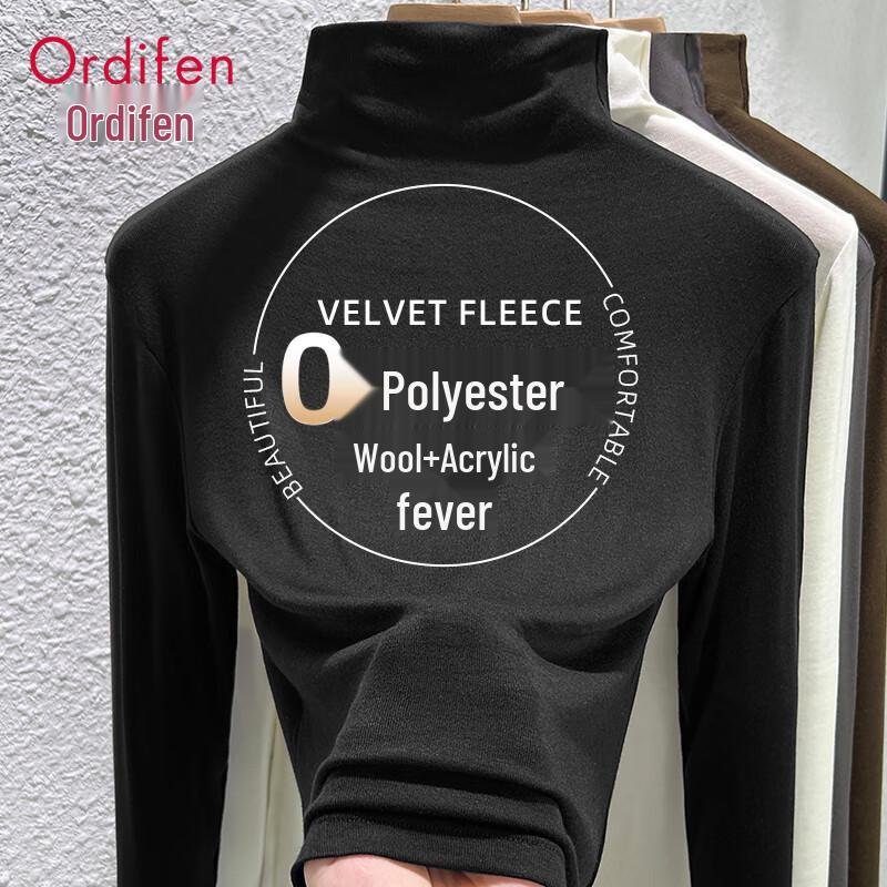 Audifen Women's Slim-Fit Semi-High Collar Thermal Knit Top