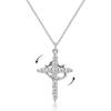 Fashionable Diamonds Stainless Steel Crosses Choker Necklace Pendant with Elegant Designs Jewelry Accessory for Girls