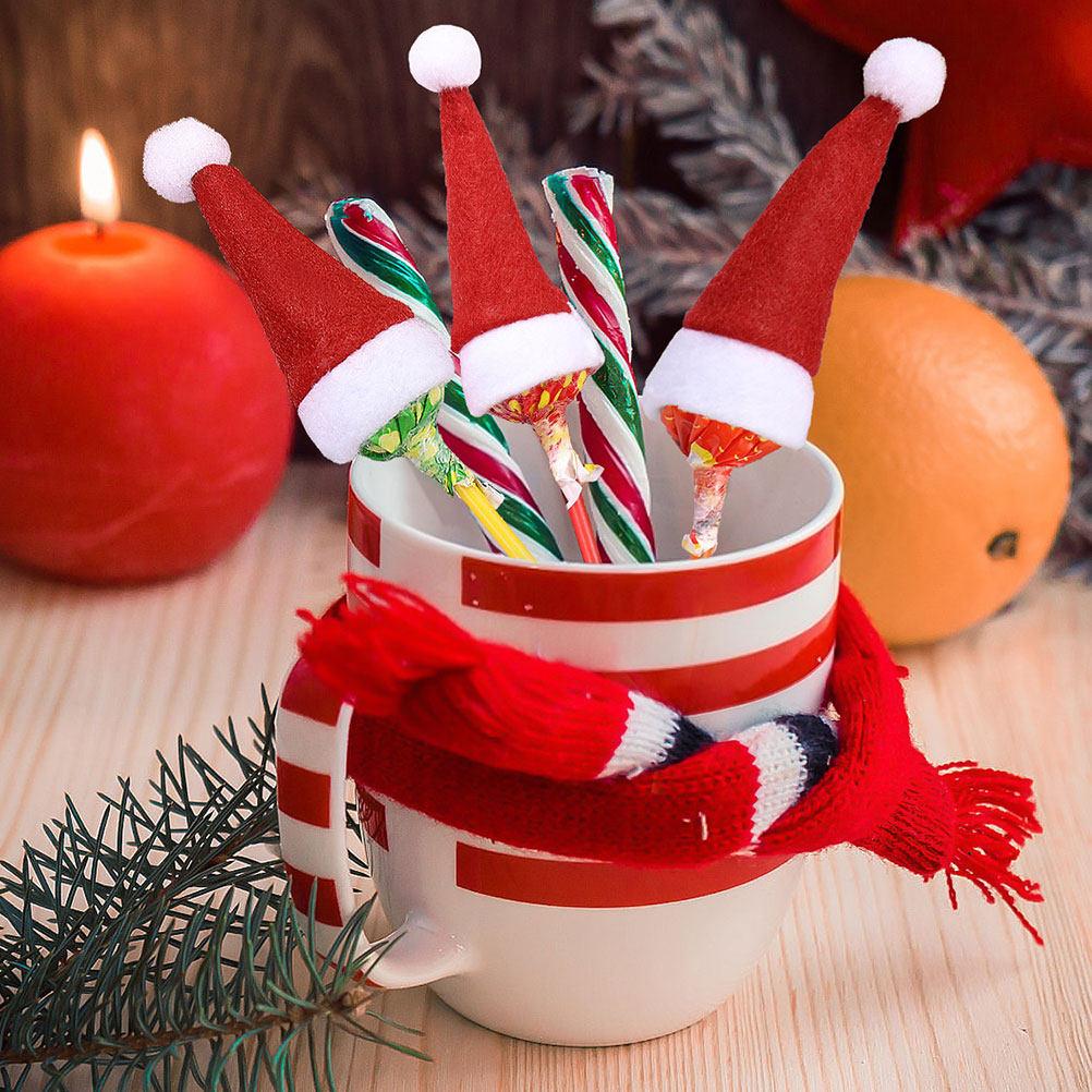 

50Pcs Mini Santa Hats Christmas Lollipop Covers Festive Tableware Decor Party Photography Props Xmas Ornament Decoration Supply other