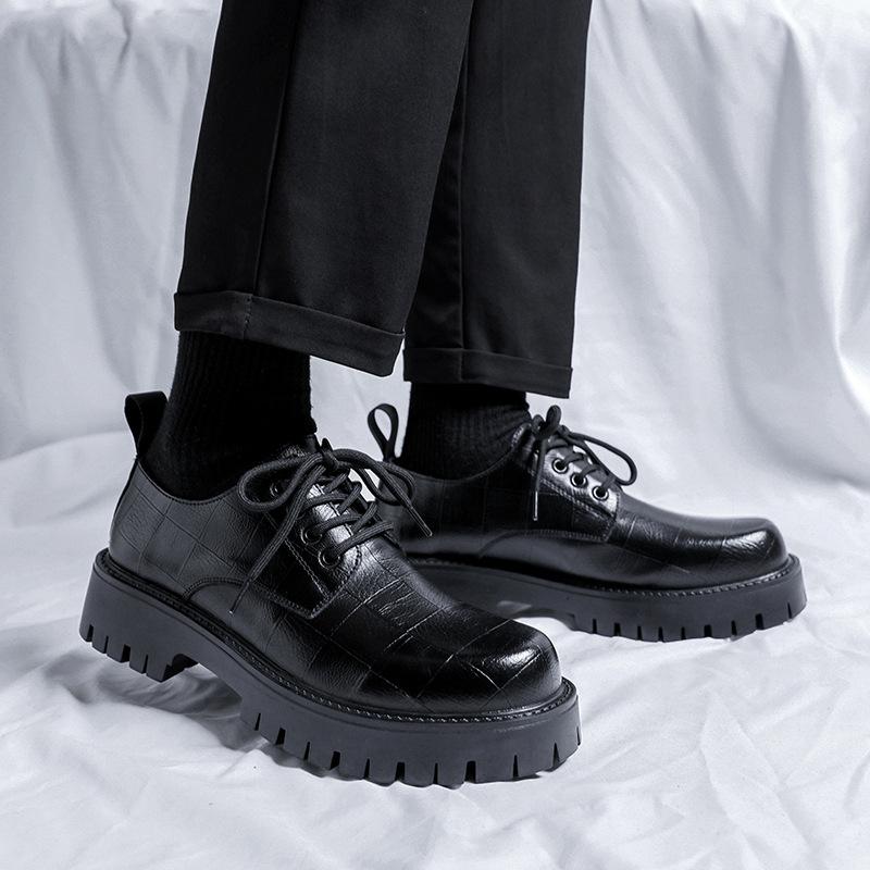 2025 New Leather Shoes Men's Casual Business Dress British Korean Version Versatile Low-top Martin Boots 98136-R
