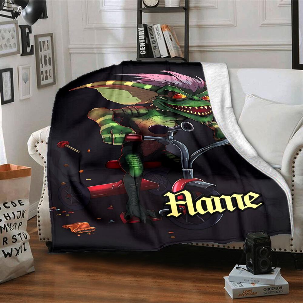 Custom Name Mysterious Creature Portrait Blanket for Couch & Bed, Plush Cozy Fuzzy Blanket Super Soft & Warm Blankets for Fall and Winter. 0908141