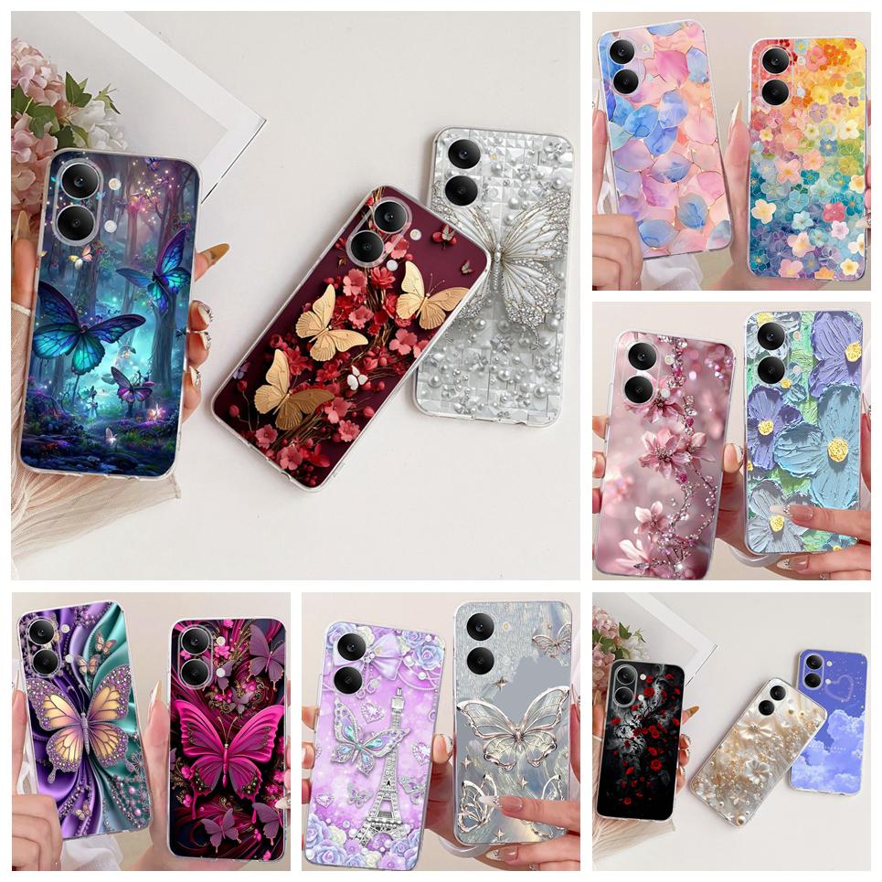 Flower Butterfly Luxury Girly Fashion Casing For Xiaomi Poco X8 Pro Max / Redmi Turbo 5 Max Phone Case Soft Clear Silicone Cover