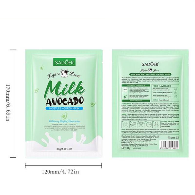 SADOER Milk Avocado Moisturising Mask Hydrating Mask