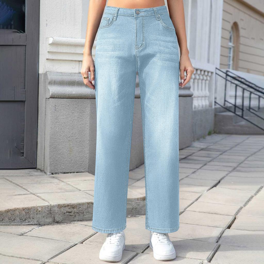 Women Winter Thciken Fleece Keep Warm Denim Jeans Ladies High Street Straight Pants