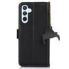 For Samsung Galaxy A36 5G Case RFID Blocking Textured Genuine Cow Leather Phone Cover