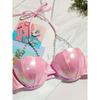 Sexy Petal Bikini Swimsuit Solid Color Petal Cup Pearl Chain Steel Band Bikini Top