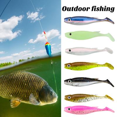 10Pcs 6.5CM/2.8G Paddle Tail Soft Artificial Swimbait Casting Sinking Bionic Lure Long Freshwater Saltwater Trout