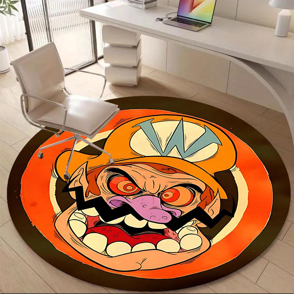 1PC Mario Circus Clown Office Round Area Rug, Indoor Mat Suitable For Office, Under Office Chairs Bedroom Living Room Home Decor, Room Deco110