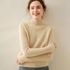 Women's Cashmere Sweater: Soft, Thick, Solid Color, Half-High Neck, Loose-Fit, High-End Knit Pullover for Winter.