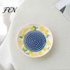 Fruit Vegetable Grater Ceramic Garlic Plate, Print Ginger Cheese Manual Grinder, Vegetables Multi-function Kitchen Mincer Dish for Onion, Lemon,