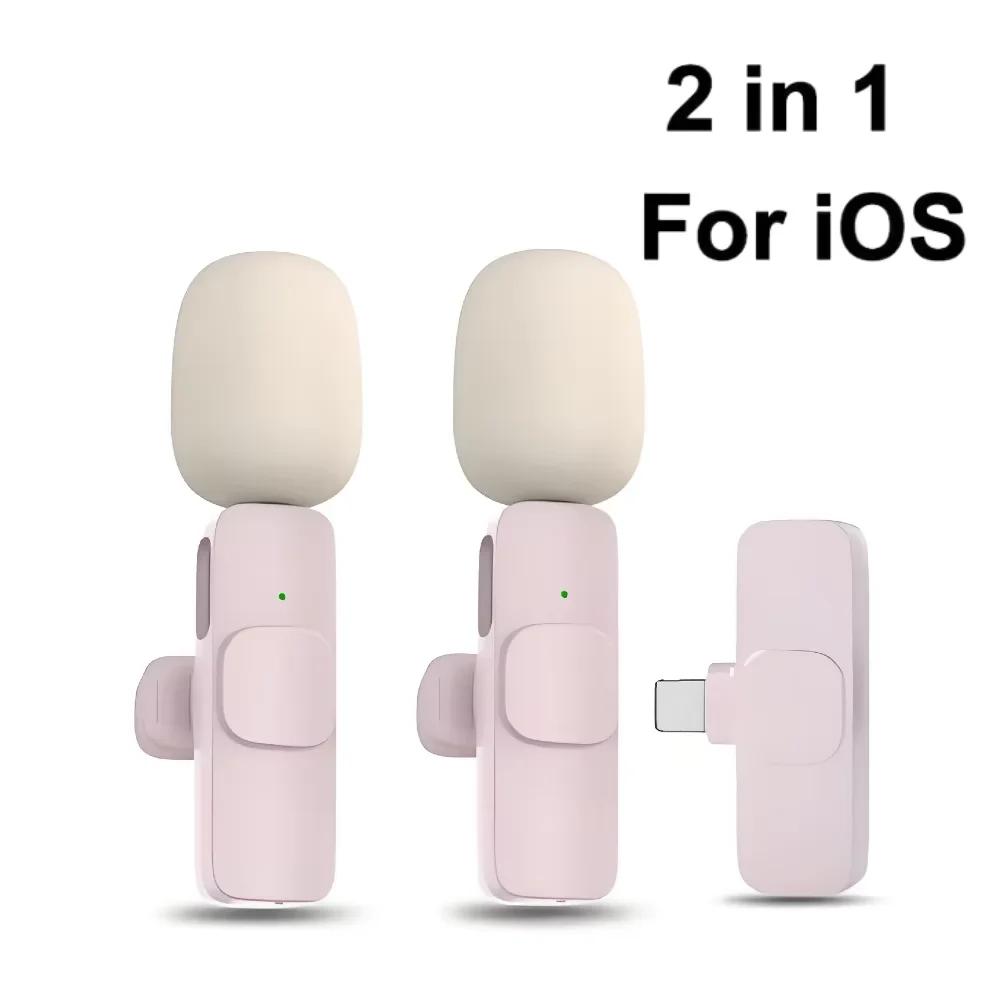 Kablosuz Yaka Mikrofonu Taşınabilir Ses Video Kayıt Mini Mikrofon iPhone Android PC Kamera Canlı Oyun Telefonu için
