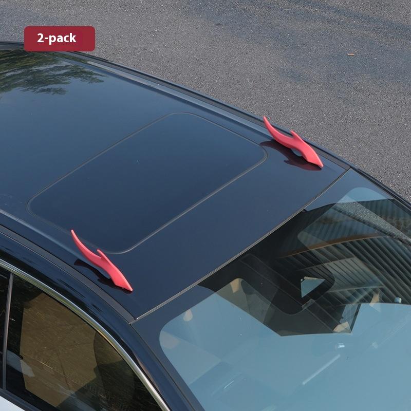

1Pair Auto 3D Dragon Horns Decoration Exterior Accessories Car Roof Decoration Elasticity EVA Horns Sticker красный