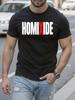 Homixide Gang Merch T-Shirt - Schwarz mit kräftigem Weiß Rot Le...
