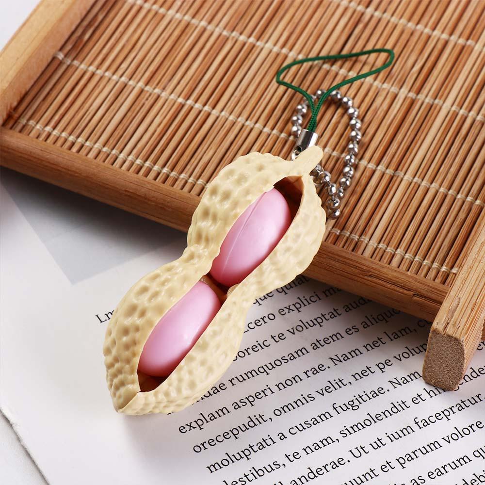 

Food Shape Car Key Pendant Plastic Venting Toy While Away Simulated Food Unisex Peanut