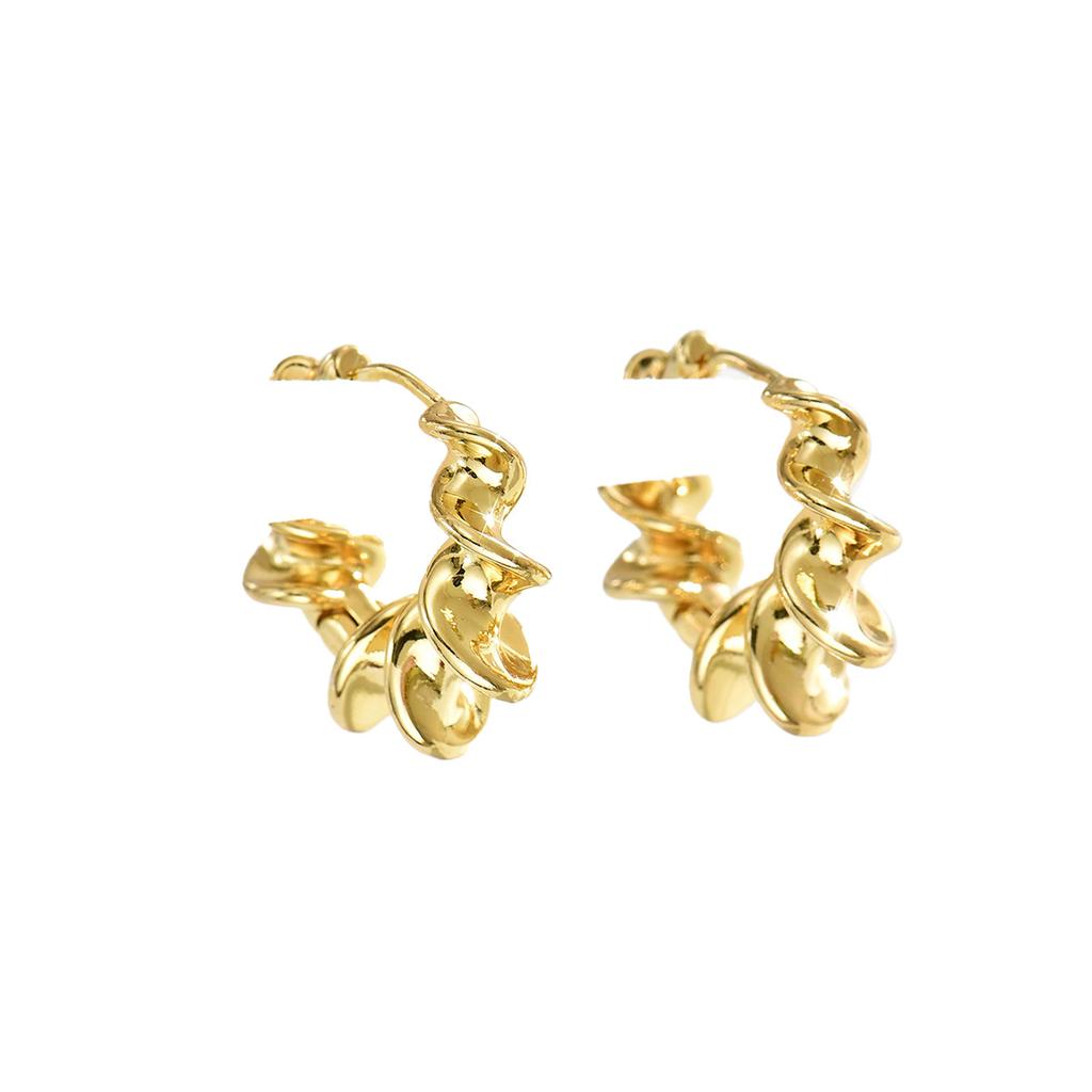 Popular geometric women's jewelry niche twisted design earrings high-end light luxury earrings versatile women