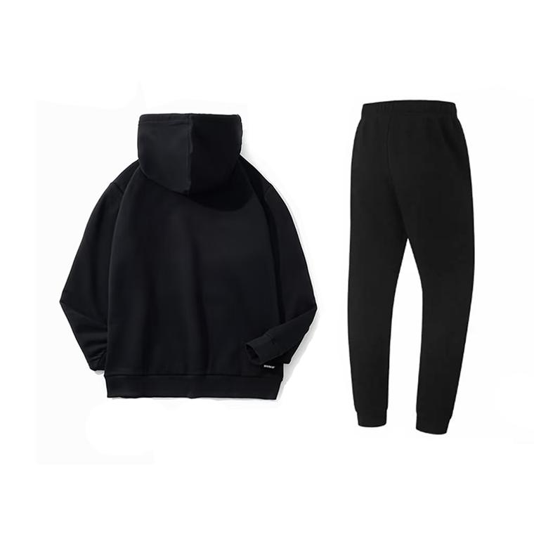 Li-Ning Solid Color Simple Breathable Comfortable Versatile Hooded Pullover Sweatshirt Casual Sports Suit Unisex Sweatshirt Black YWDV383-1+AKLUA73-4