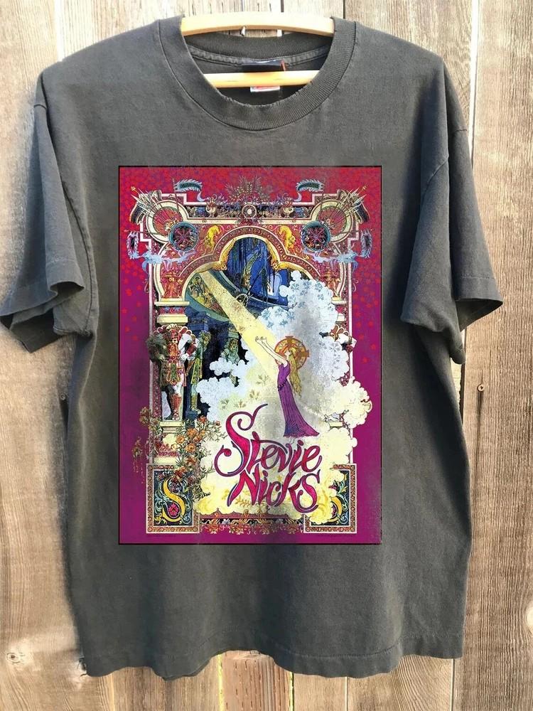 Vintage Style Stevie Nicks Reprint T-Shirt Classic Rock Fan Graphic S-4XL Unisex T-Shirt L