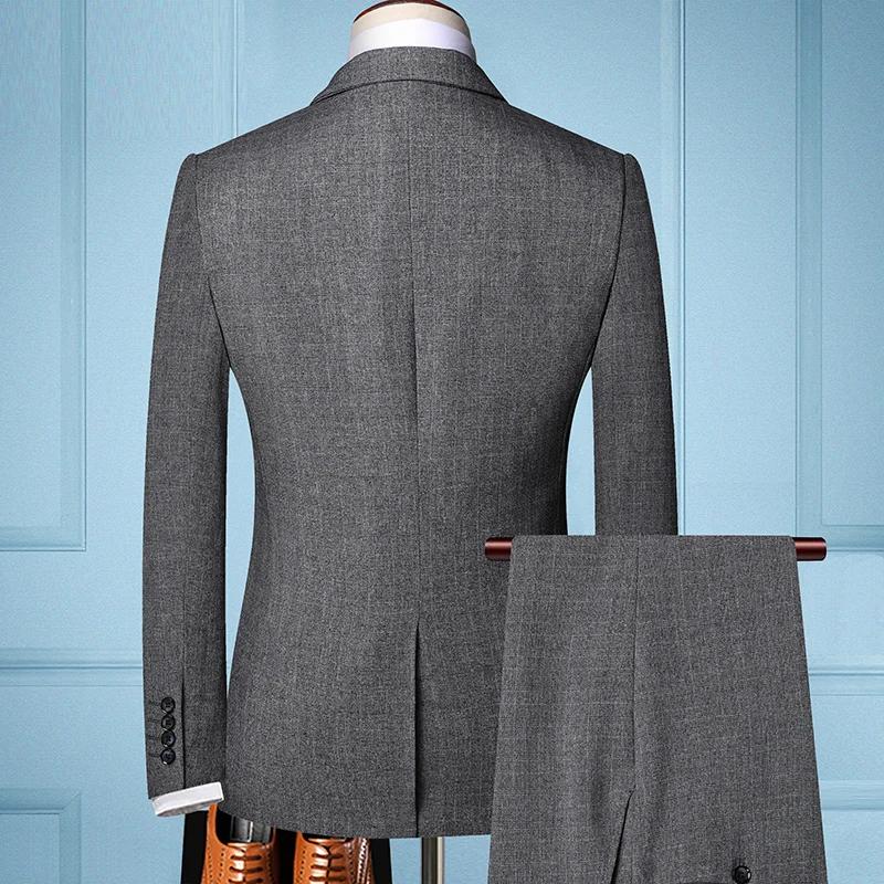 Hombre Elegante (Blazer+Vest+Pants) Men's Fashion Business Casual Slim Fit Wedding Business Suit Elegant Man Suit