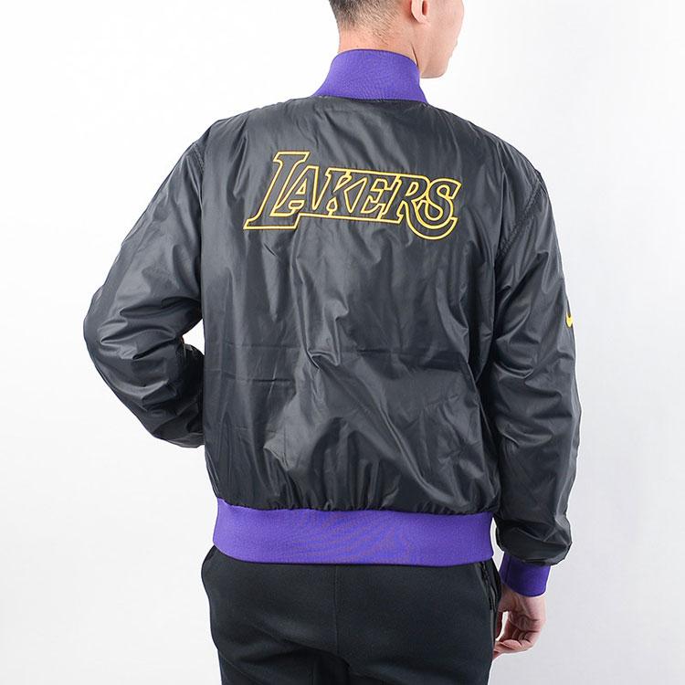 Nike NBA Los Angeles Lakers Bomberjacke Schwarz Lila Herren DB4787-010