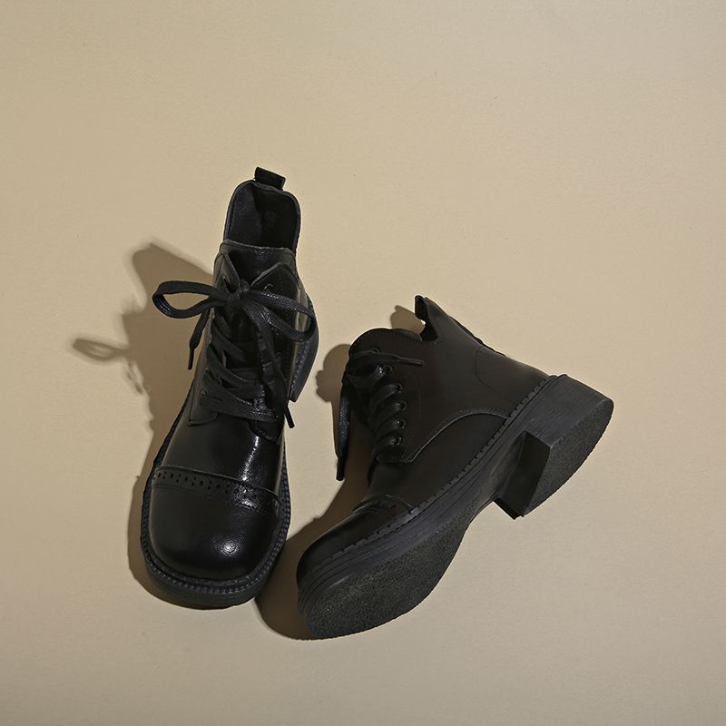Fashion Plain Female Short Shoes Lightweight Elegant With Medium Heels Booties Footwear Boot Trend 2025 Autumn Hot Women's Ankle Boots