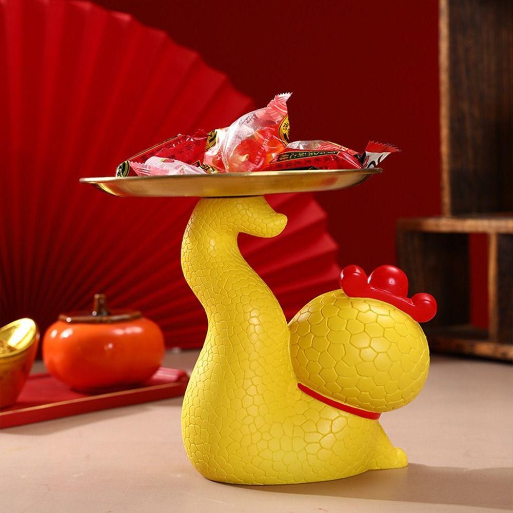 Handmade Snake Statues Holder Tray Colorful Snake Collectible Organizer  New Year Decor