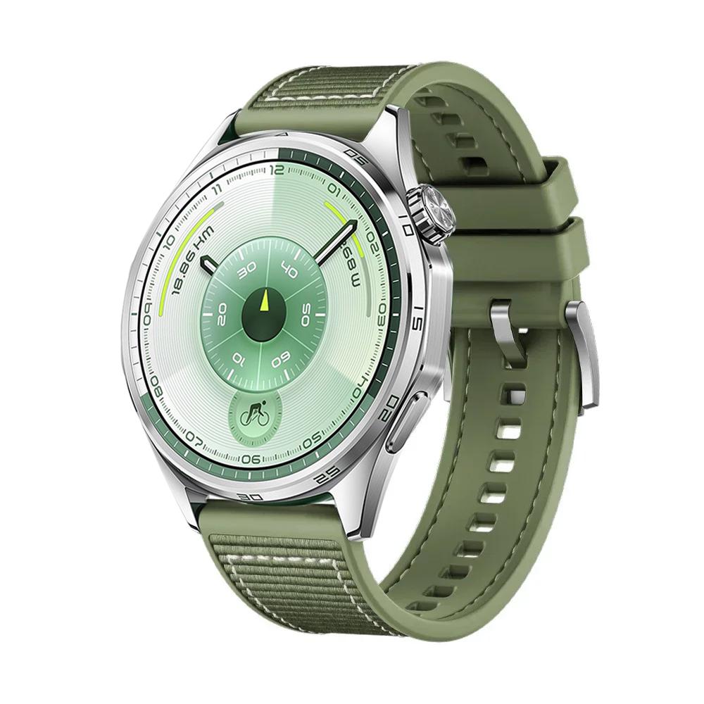 

22mm Composite Silicone Strap For Huawei Watch 5 4 GT4-5-6 46mm Nylon Braided Bracelet for Huawei Watch GT5-6 Pro 46mm Wristband 22MM Width