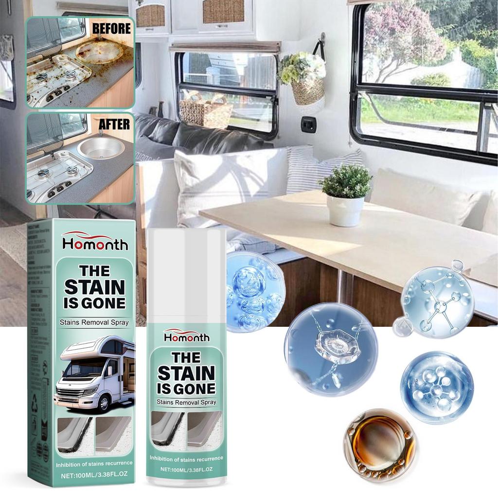 100ml RV Stain Removal Spray Stain Brightening Car Interior Dirt Cleaning Multi-Purpose Cleaning Spray