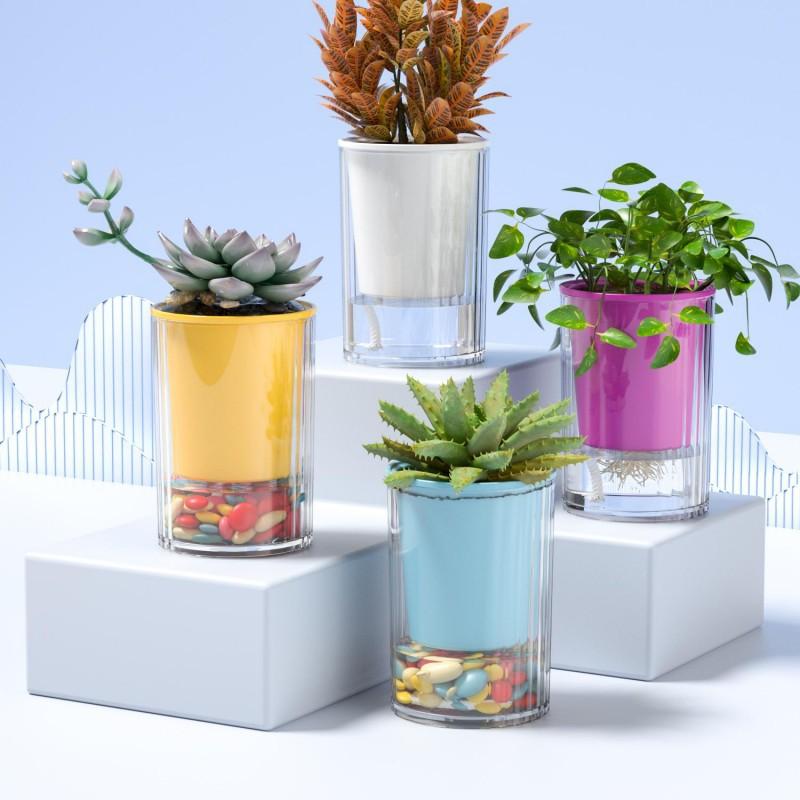 Simple Modern Imitation Glass Succulent PlanterinsCreative Style Desktop Ornament Indoor Green Plant Pot Container