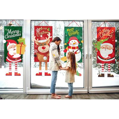 Merry Christmas Hanging Flag Ornaments Cute Shapes Xmas Gifts For Home Walls Windows Door Decoration