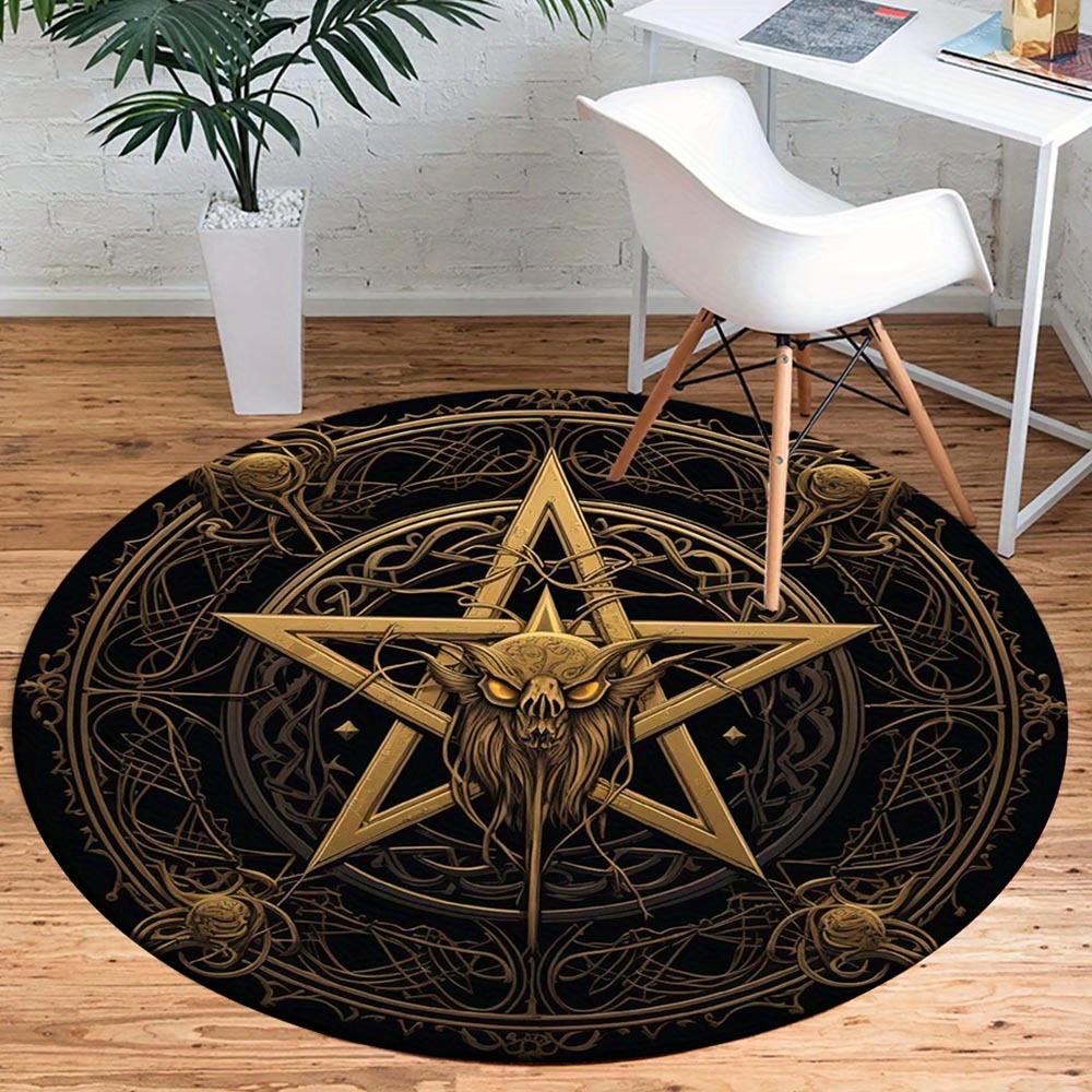 

1pc Retro 7529925911 Pattern Round Floor Mat, Non-slip for Living Room Bedroom Chair Carpets Home Decor Gifts, Home Decor Room Decor Outdoor 80cm by 80cm