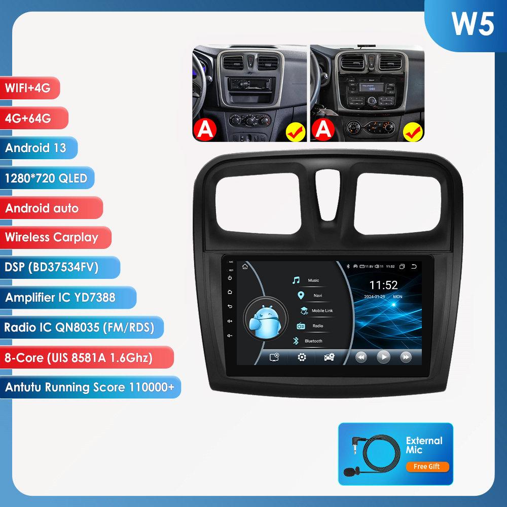 OSSURET Carplay 4G Android 13 автомобильное радио для Renault Logan 2 2014 - 2019 Sandero 2 мультимедийный видеоплеер GPS 2din Автомагнитола 7862 интеллектуальный экран