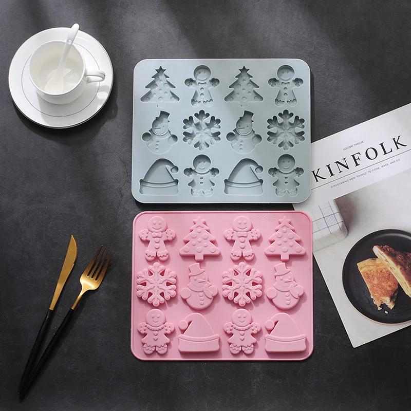 

Christmas Snowflake Pattern Silicone Mold Chocolate Candy Cake Mold Kitchen DIY Decoration Sugar Craft Mould Handmade Tools pink