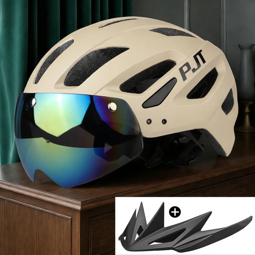 Pjt New Cycling Helmet Light Road Mtb Mountain Bike Bicycle Goggles / Sun Visor Helmet L For Men Women Sun Visor Bicycle Helmet
