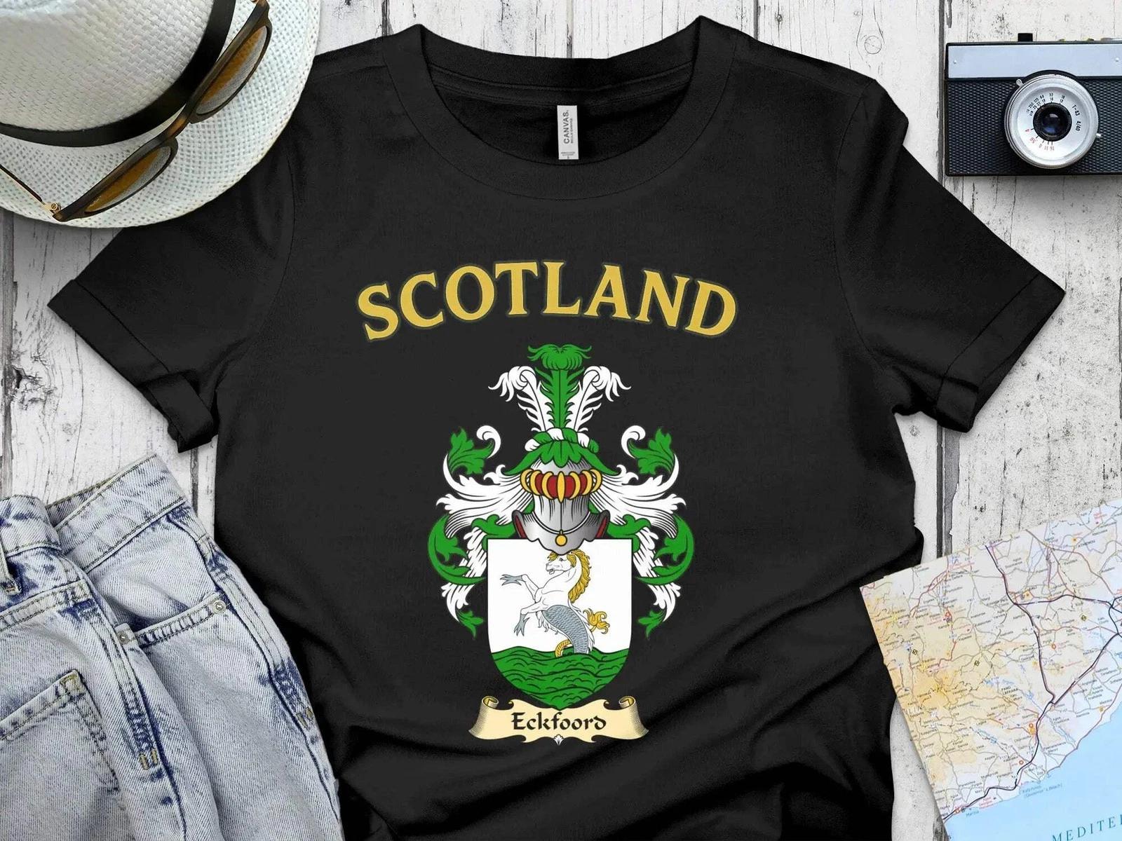 Eckfoord Scotland Clan Coat Of Arms Graphic Design T-Shirt 4XL