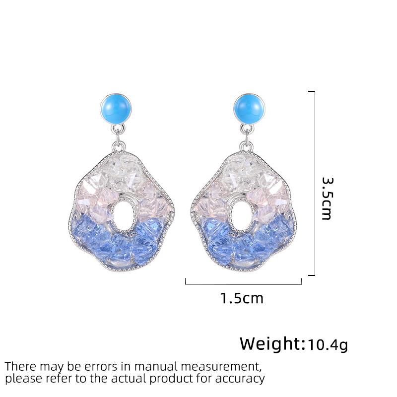 Women's Light Luxury Design Elegant Geometric Earrings Fashionable And Versatile Niche Design Gradually Changing Color Earrings